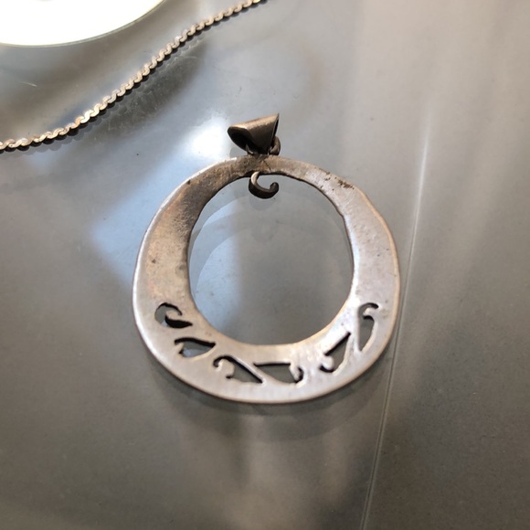 Silvertone Bracelet, Necklace and Heart Pendant, and Silver Oval Pendant - Picture 5 of 7